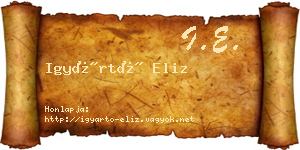 Igyártó Eliz névjegykártya